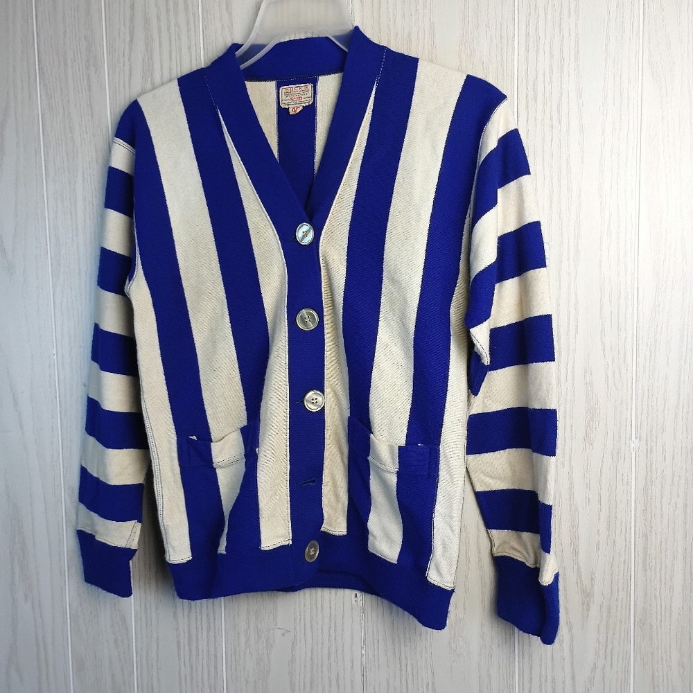 VTG Bucks Sand Knit UWM Varsity Sweater Adult 40 Collegiate Cardigan WI USA. - Picture 3 of 15